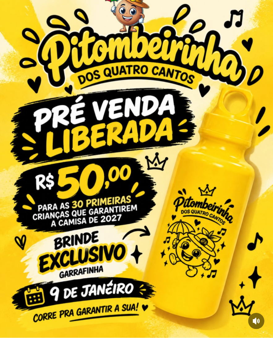 Arte oficial da pré-venda da camisa Pitombeirinha 2027