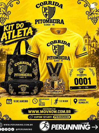Publicação da Turma da Pitombeira: kit do atleta da Corrida Pitombeira